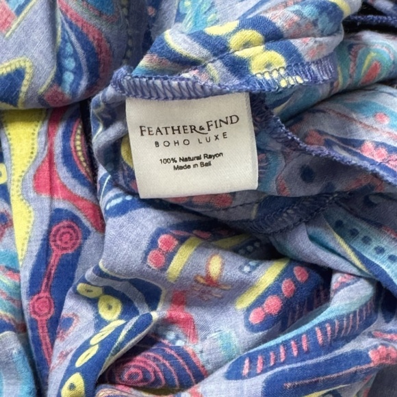 Feather And Find Genova Wrap Dress Spirit Of Dadirri Gathered Short Sleeves Sz L - Picture 11 of 12